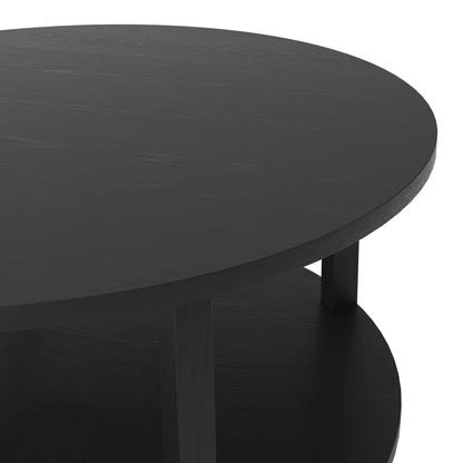Westbrook Wooden Coffee Table Round In Black