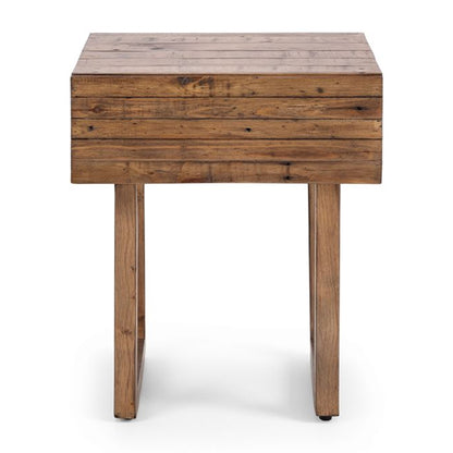 Woburn Reclaimed Pine Wood Lamp Table With 1 Drawer