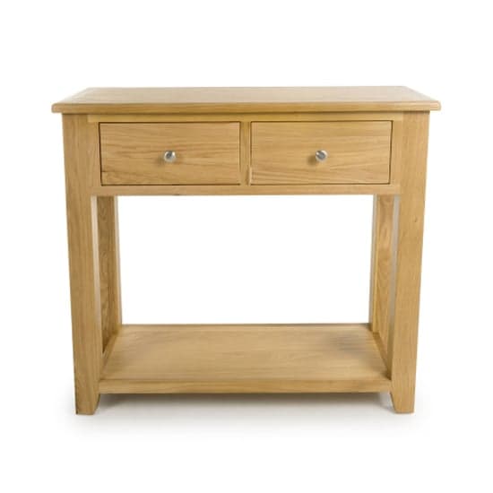 Madrid Wooden Console Table With 2 Drawers In Oak