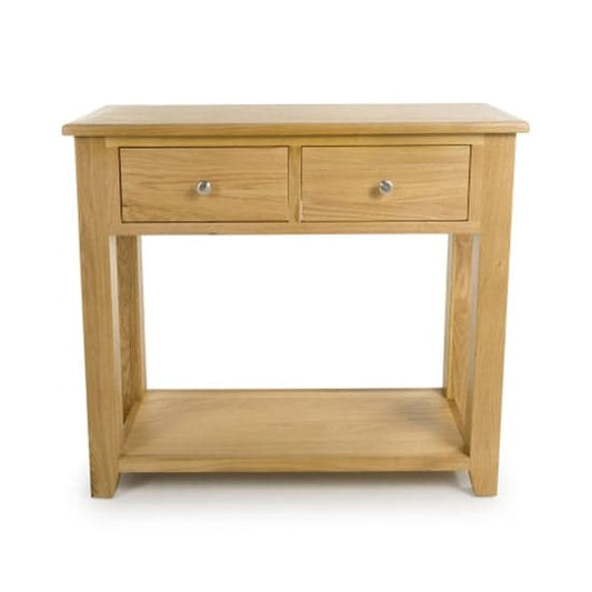 Madrid Wooden Console Table With 2 Drawers In Oak