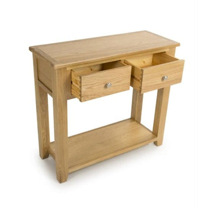 Madrid Wooden Console Table With 2 Drawers In Oak