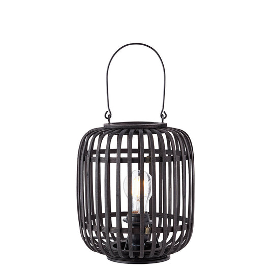 Mathias Table Lamp In Dark Stained Bamboo Open Framework