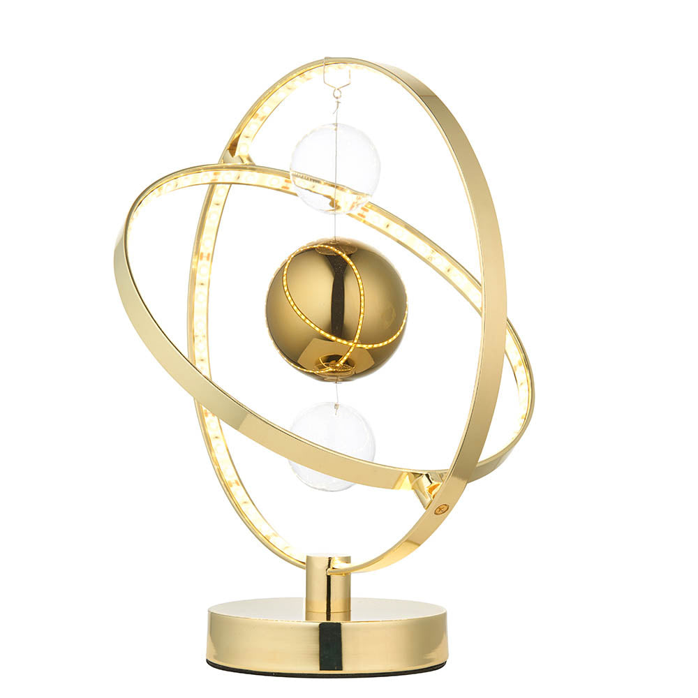 Muni Polished Clear Glass Spheres Table Lamp In Gold Effect