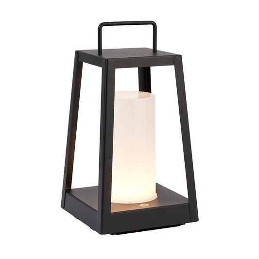 Tallow Table Lamp In Matt Black With White PC Diffuser