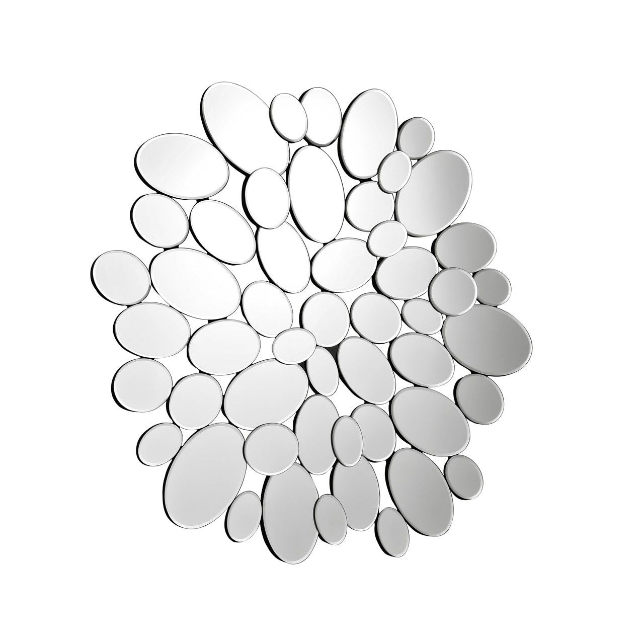 Pebble Design Wall Bedroom Mirror In Silver