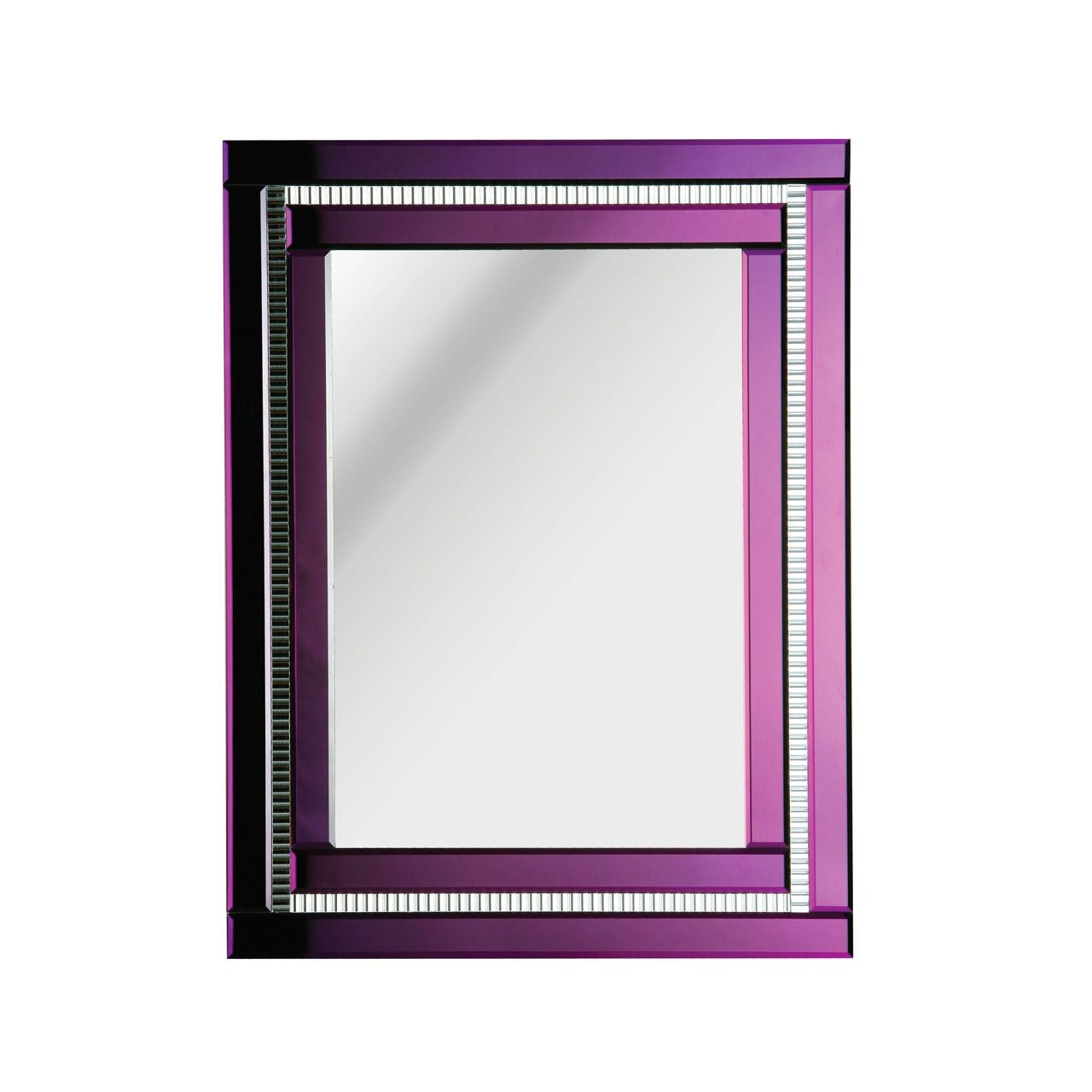 Purple Art Deco Style Wall Bedroom Mirror In Purple