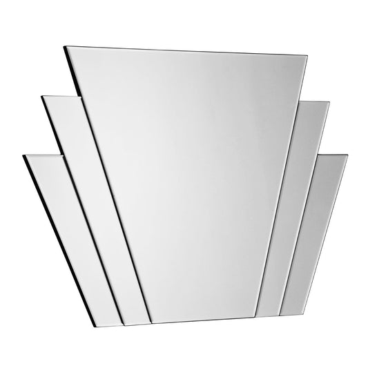 Actin Art Deco Fan Wall Bedroom Mirror In Silver