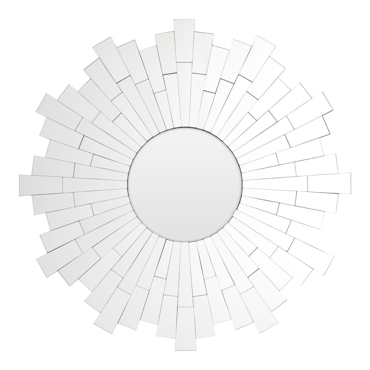 Flared Small Round Wall Bedroom Mirror In Silver