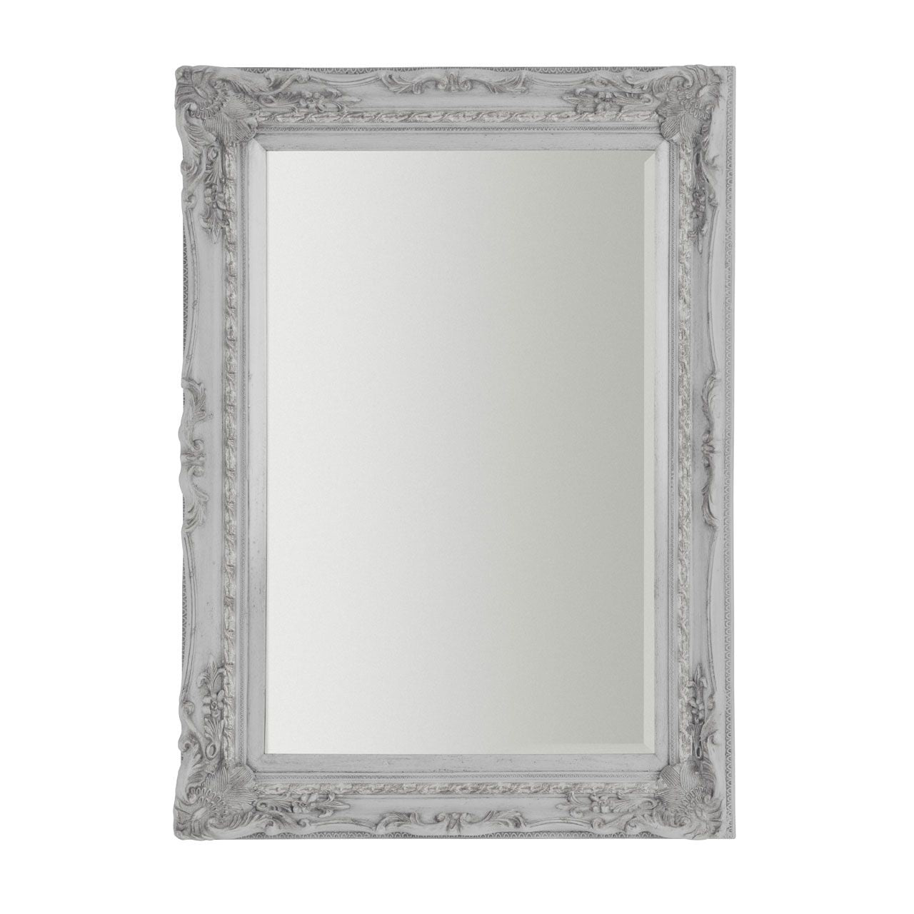 Cavalli Wall Bedroom Mirror In Weathered Silver Wooden Frame