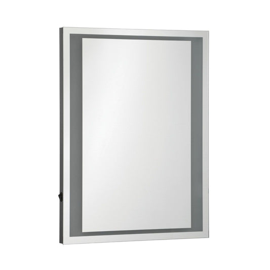 Oran Wall Bedroom Mirror In Silver Frame With LED Lights