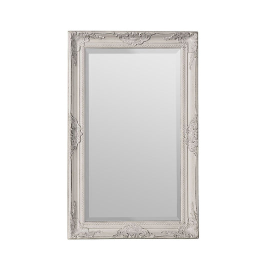Rustic Classical Wall Bedroom Mirror In Cream Frame