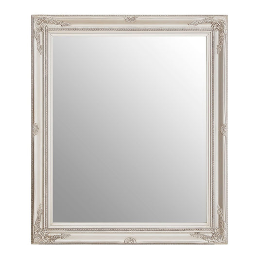 Classic Wall Bedroom Mirror In Silver Wooden Frame