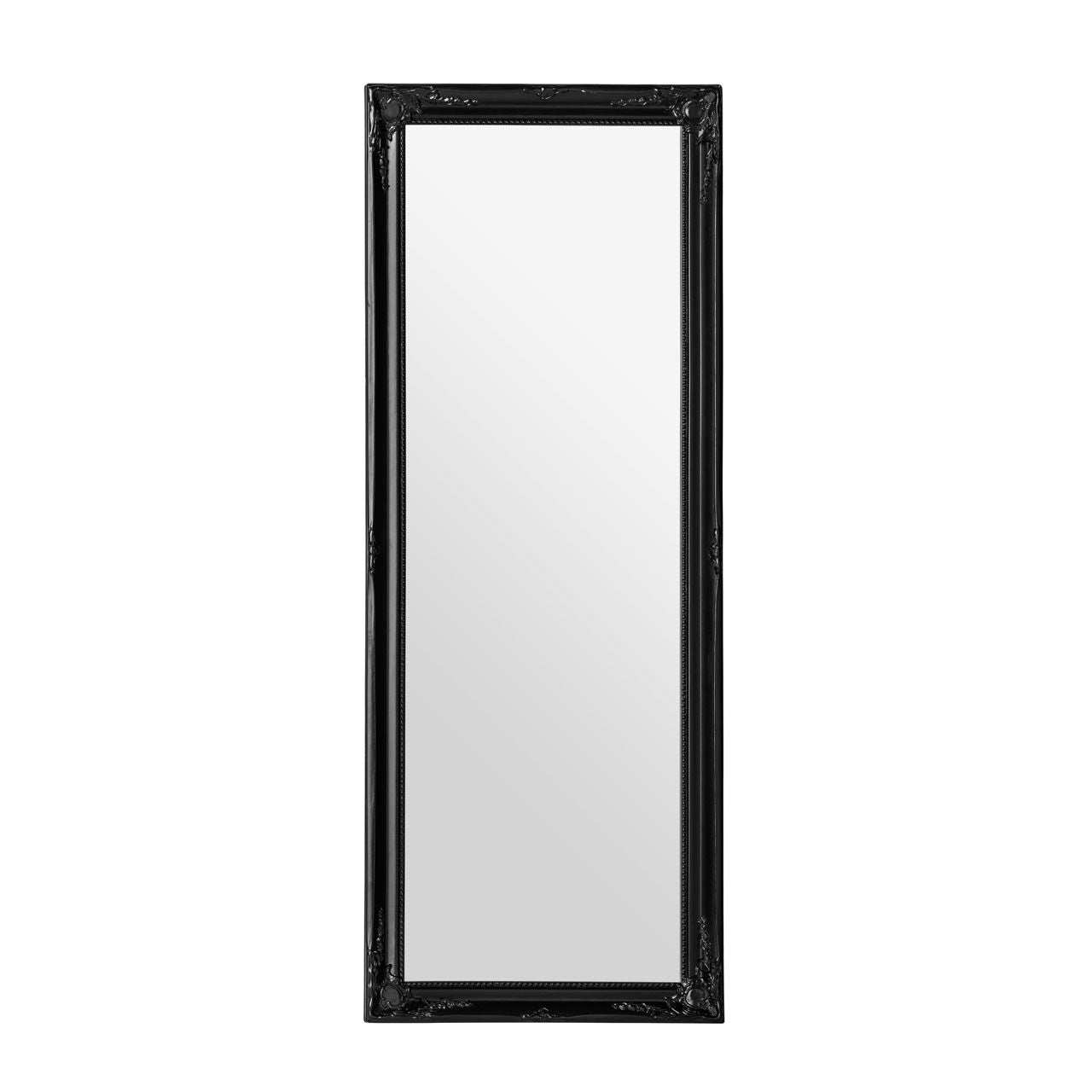 Chic Wall Bedroom Mirror In Black Vintage Wooden Frame