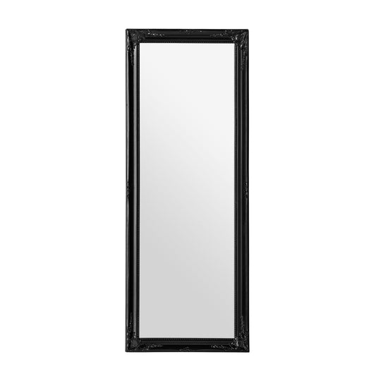 Chic Wall Bedroom Mirror In Black Vintage Wooden Frame