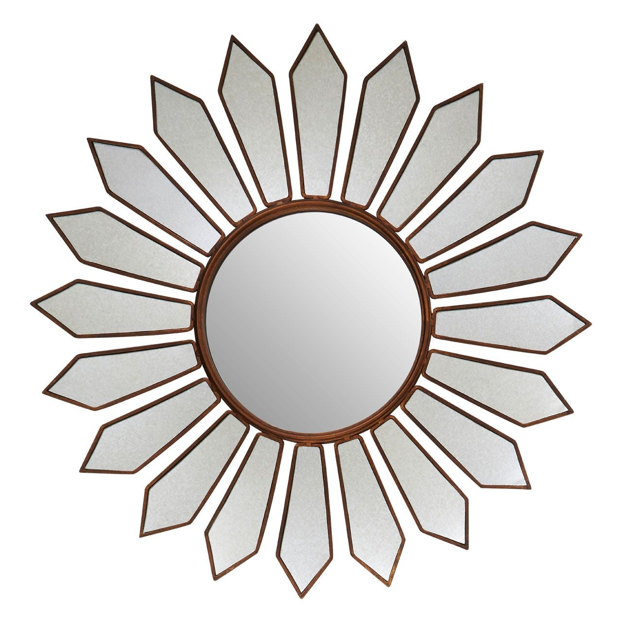 Verona Petal Wall Bedroom Mirror In Gold Metal Frame