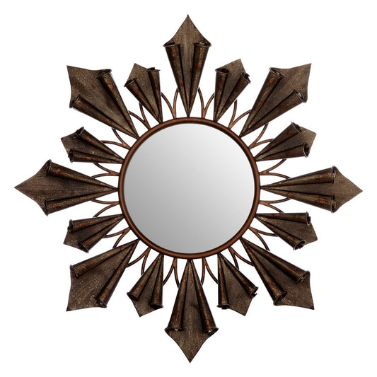 Verona Wall Bedroom Mirror In Antique Gold Sunburst Frame