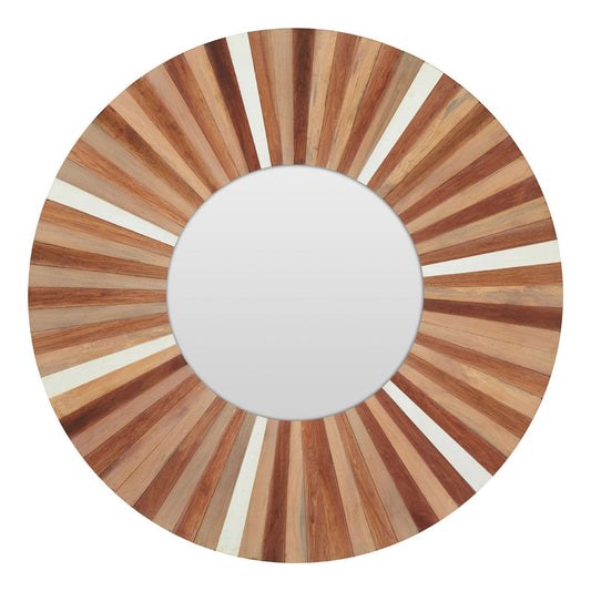 Barn Round Wall Bedroom Mirror In Sunburst Wooden Frame