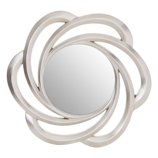 Fleur Round Wall Bedroom Mirror In Silver