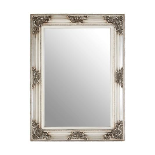 Baroque Design Wall Bedroom Mirror In Silver Traditional Frame