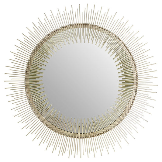 Templar Wall Bedroom Mirror In Silver Pewter Sunburst Frame