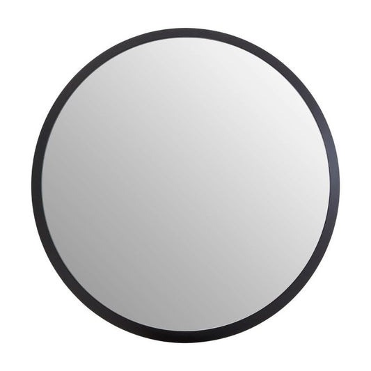 Andover Small Round Discus Wall Bedroom Mirror In Black