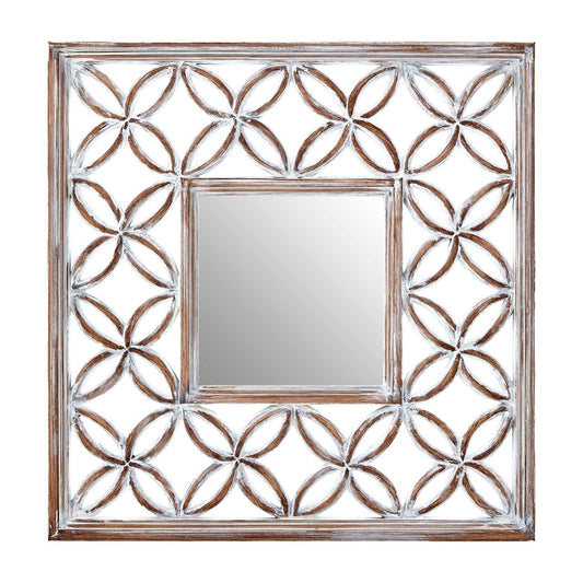 Actin Lattice Wall Bedroom Mirror In Antique White Wooden Frame