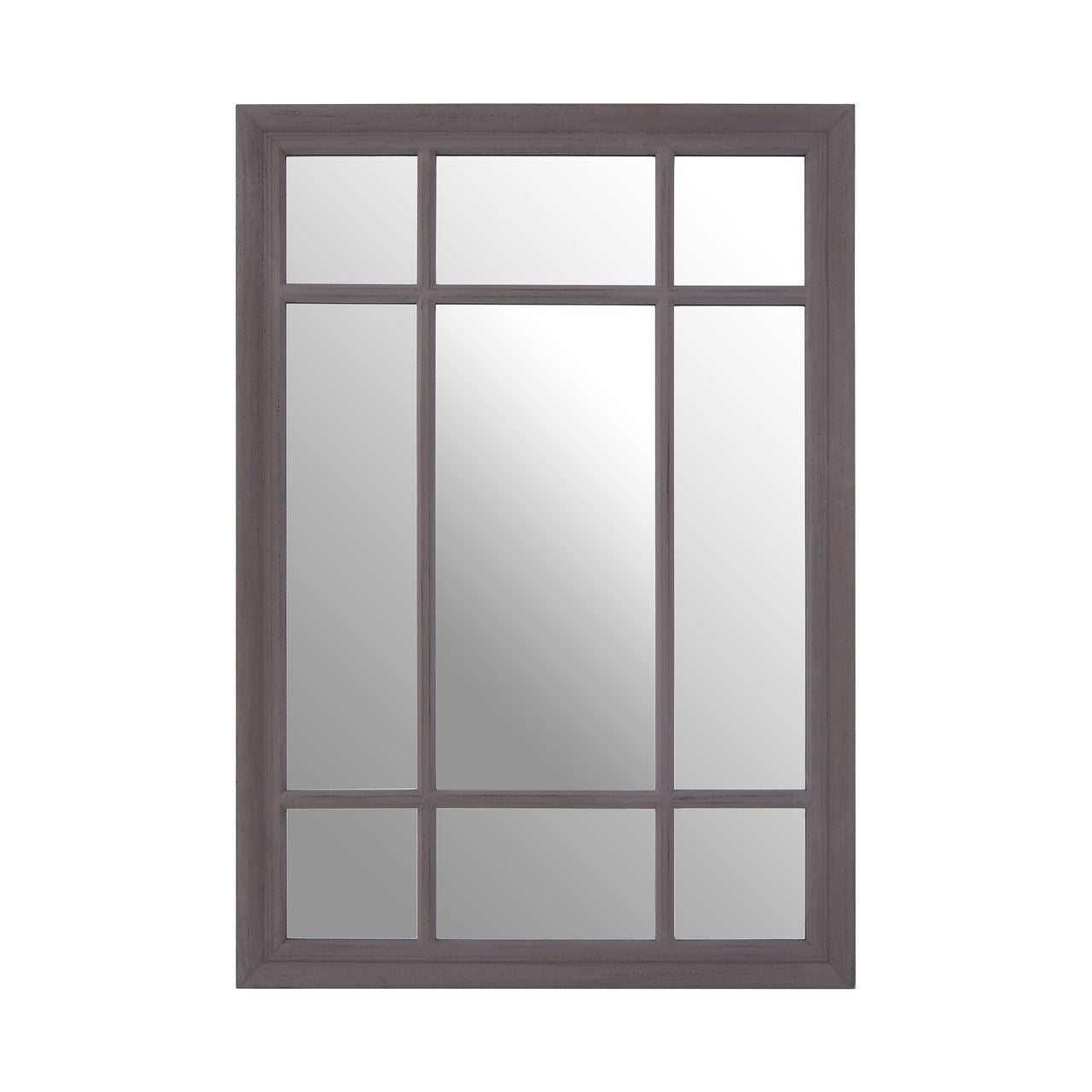 Hawthorne Window Design Wall Mirror In Grey