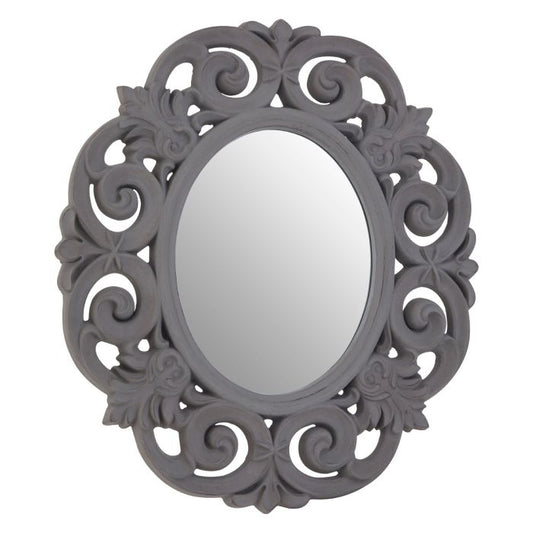 Ascot Scroll Design Wall Bedroom Mirror In Antique Grey