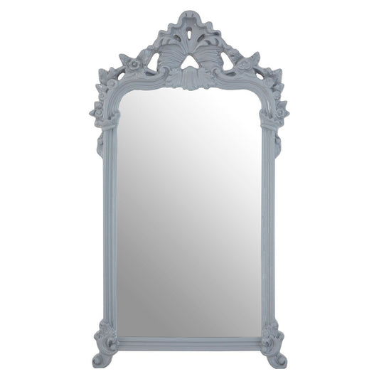 Graston Decorative Crest Wall Bedroom Mirror In Grey