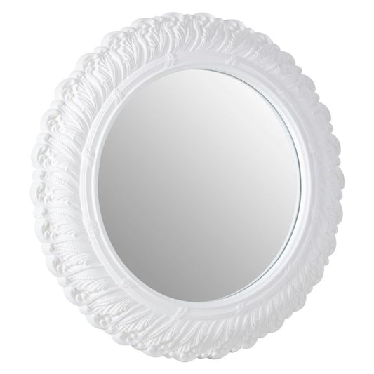 Ascot Small Acanthus Leaf Wall Bedroom Mirror In Antique White