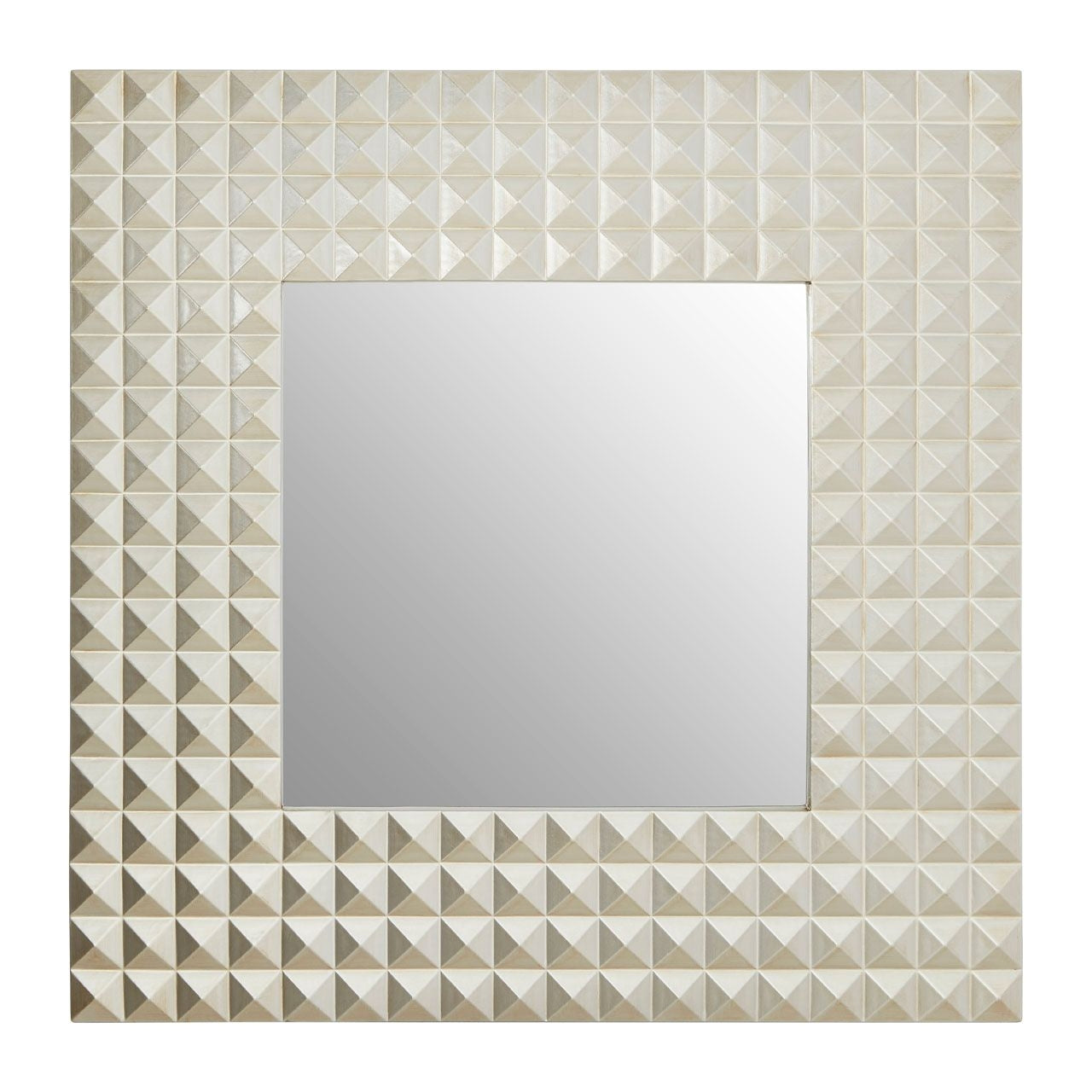 Chiyoka 3D Geometric Wall Bedroom Mirror In Champagne