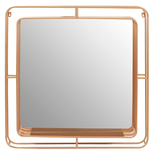 Yaxa Square Wall Bedroom Mirror In Champagne Gold
