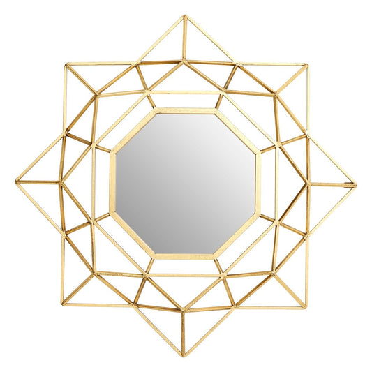 Farran Geometric Design Wall Bedroom Mirror In Champagne