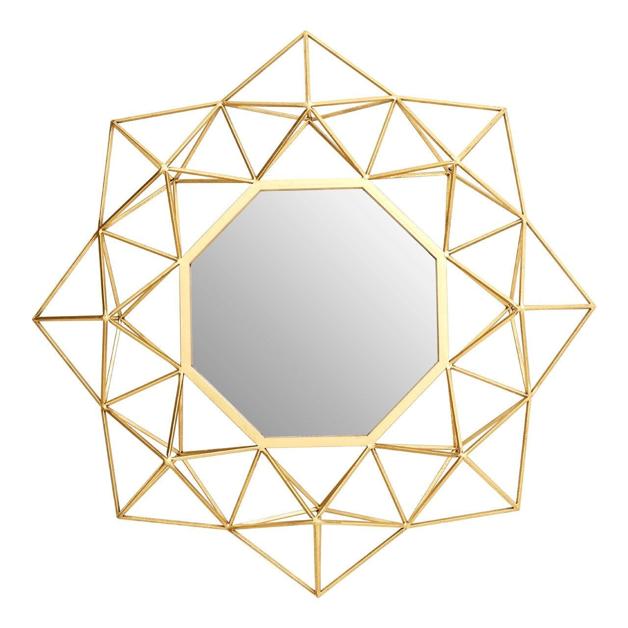 Farran Geometric Design 2 Sided Wall Bedroom Mirror In Champagne