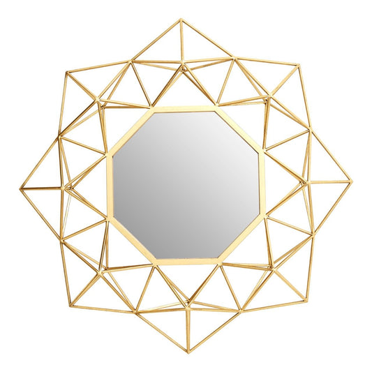 Farran Geometric Design 2 Sided Wall Bedroom Mirror In Champagne