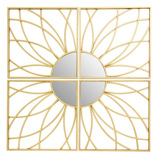 Farran Square Petals Wall Bedroom Mirror In Champagne