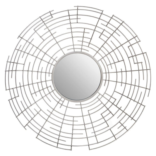 Farran Round Wall Bedroom Mirror In Silver
