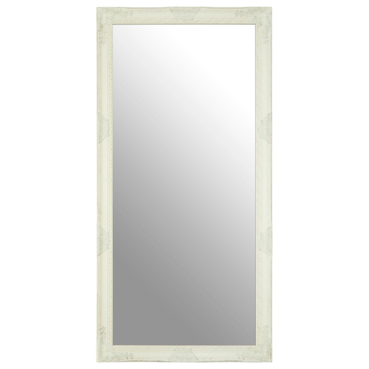 Zelma Wall Bedroom Mirror In White And Brushed Gold Wooden Frame