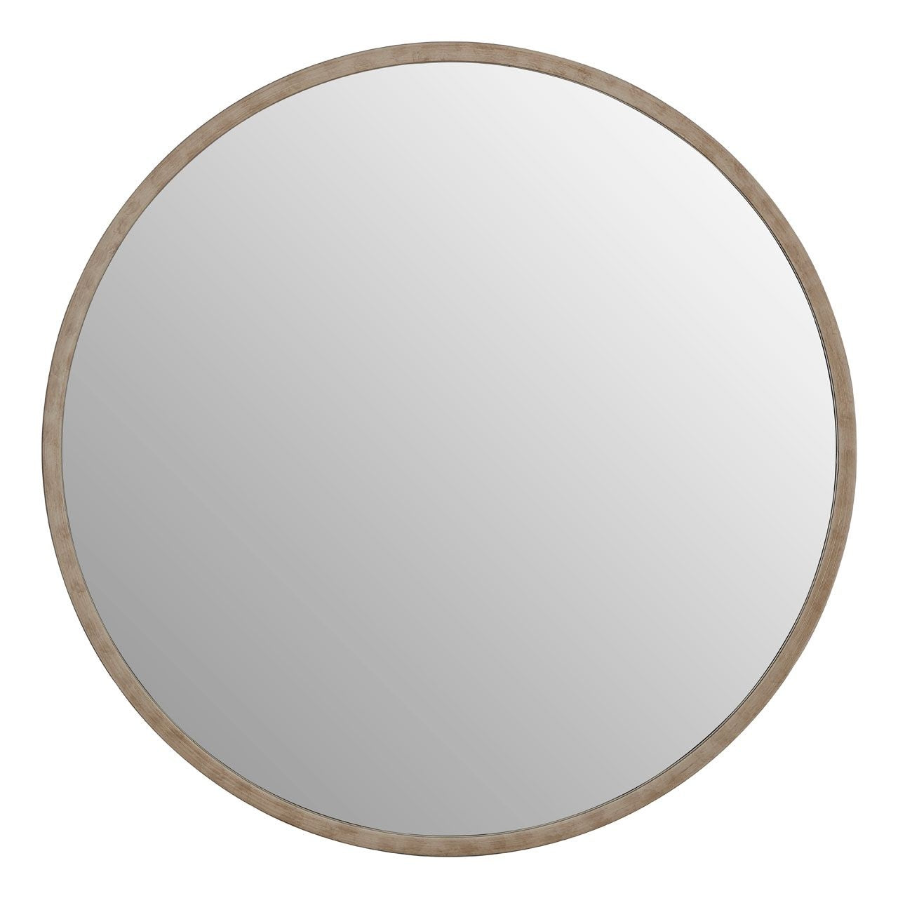 Saska Round Wall Bedroom Mirror In Antique Silver Metal Frame