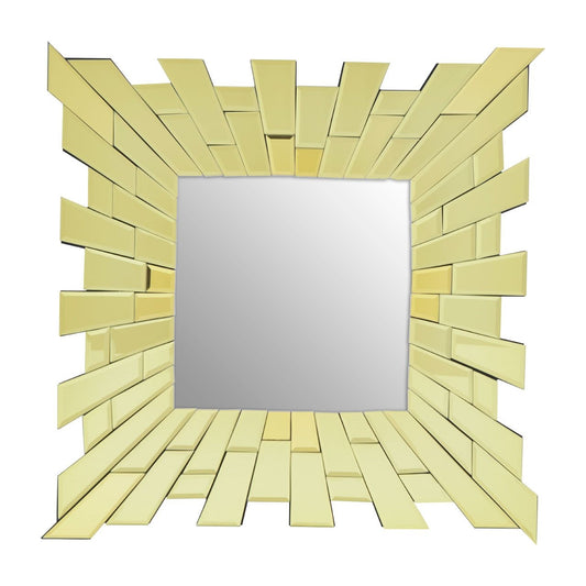 Dia Glitzy Small Square Contemporary Wall Bedroom Mirror In Gold