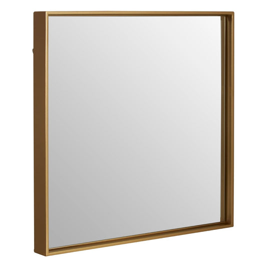 Ando Medium Square Wall Bedroom Mirror In Gold Wooden Frame