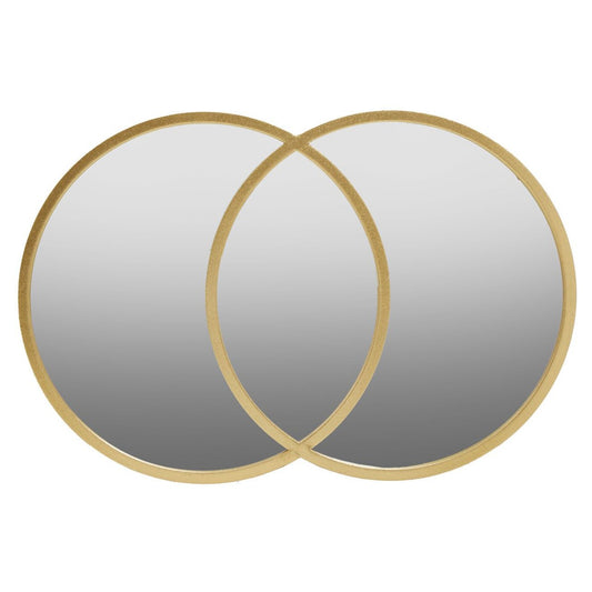 Farran Overlapped Circles Wall Mirror In Champagne Gold