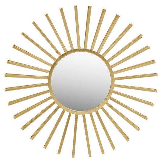 Farran Sun Shape Wall Mirror In Champagne Gold