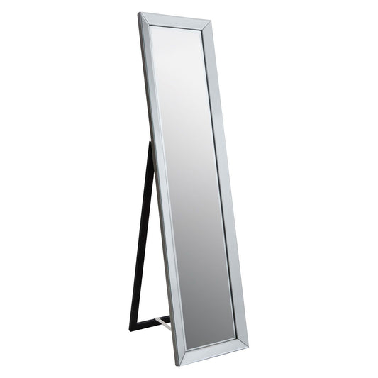 Holmes Floor Mirror In Silver Frame