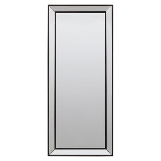 Holmes Rectangular Wall Mirror In Matte Black Frame