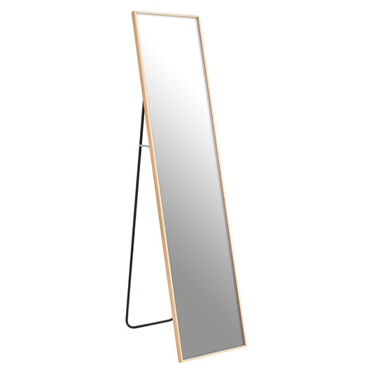 Holmes Floor Mirror In Gold Wooden Frame