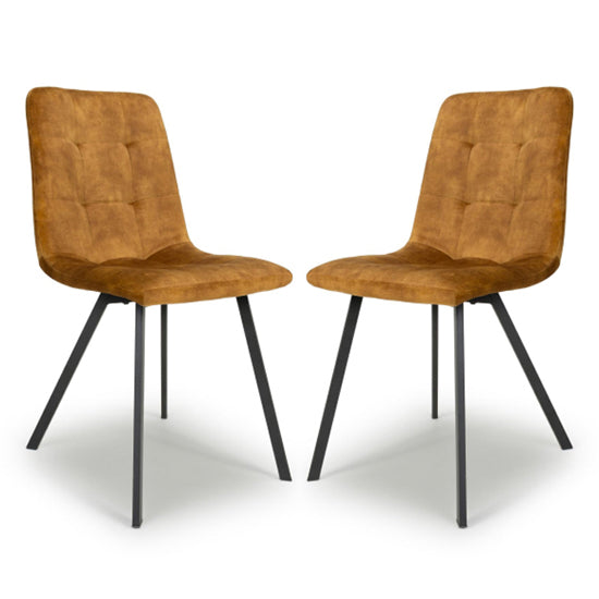 Cadiz Bronze Brushed Velvet Dining Chairs In Pair