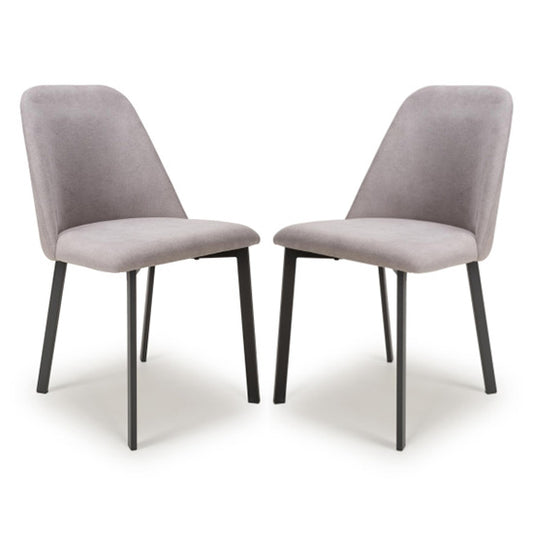 Linden Natural Linen Effect Dining Chairs In Pair
