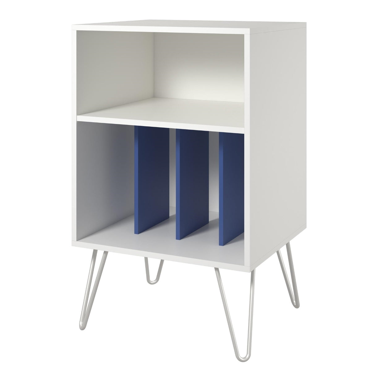 Concord Wooden Bedside Table In White And Blue | Elegant Furniture UK ...