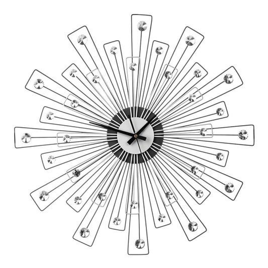 Elfros Spoke Design Wall Clock In Black And Silver